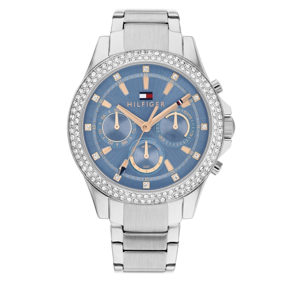 Tommy Hilfiger Ladies' Blue Chronograph Dial Stainless Steel Bracelet Watch