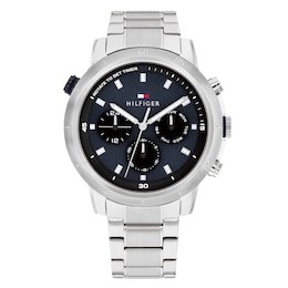 Tommy Hilfiger Men's Blue Chronograph Dial Stainless Steel Bracelet Watch