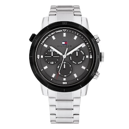Tommy Hilfiger Men's Black Chronograph Stainless Steel Bracelet Watch