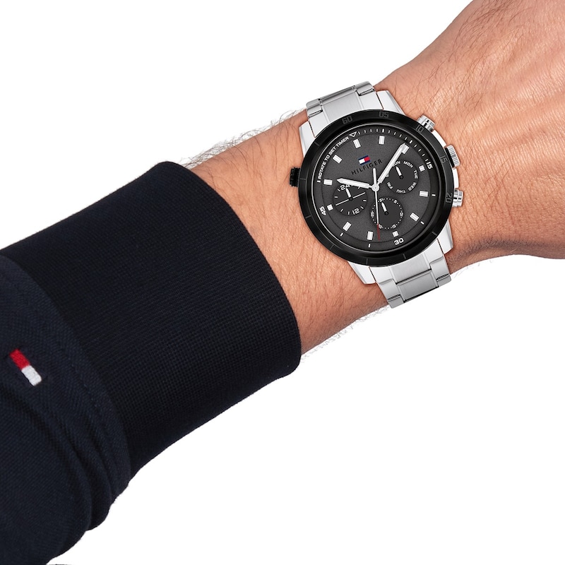 Main Image 4 of Tommy Hilfiger Men's Black Chronograph Stainless Steel Bracelet Watch
