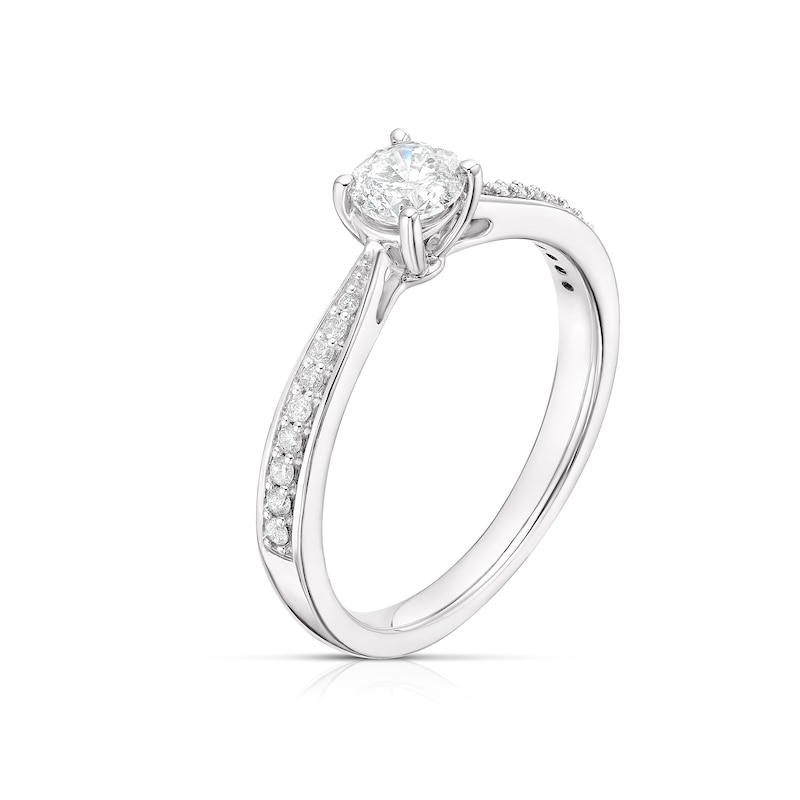 Main Image 2 of 9ct White Gold 0.50ct Diamond Claw Set Solitaire Ring