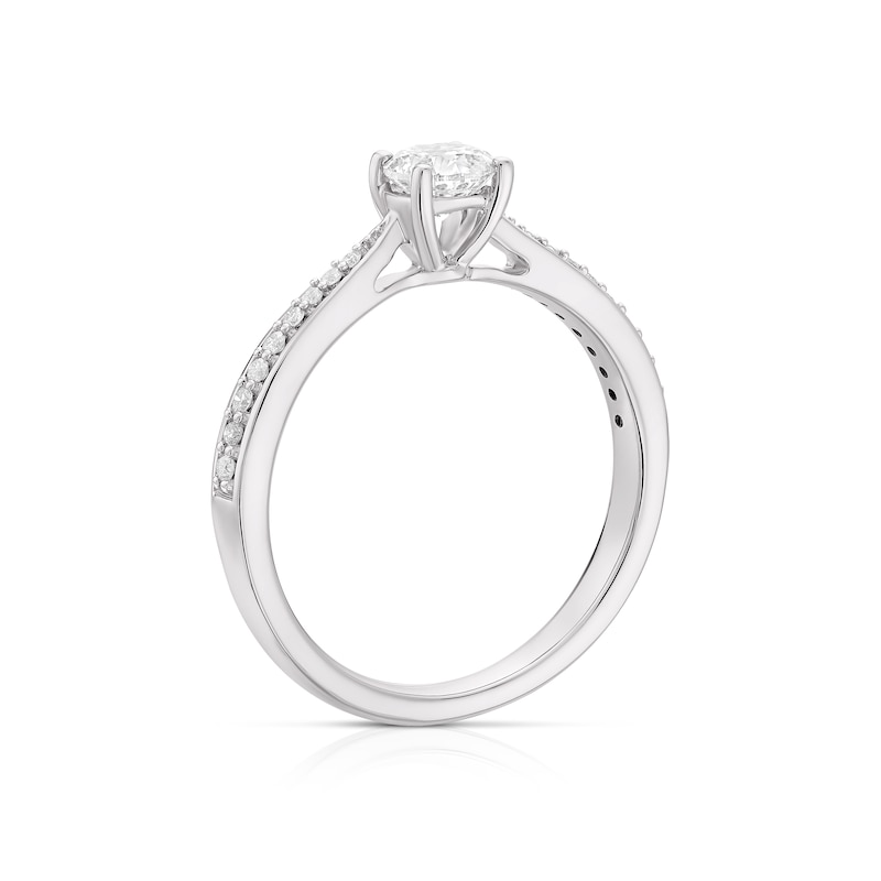 Main Image 3 of 9ct White Gold 0.50ct Diamond Claw Set Solitaire Ring