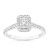 Thumbnail Image 1 of 9ct White Gold 0.50ct Diamond Emerald Cut Halo Ring
