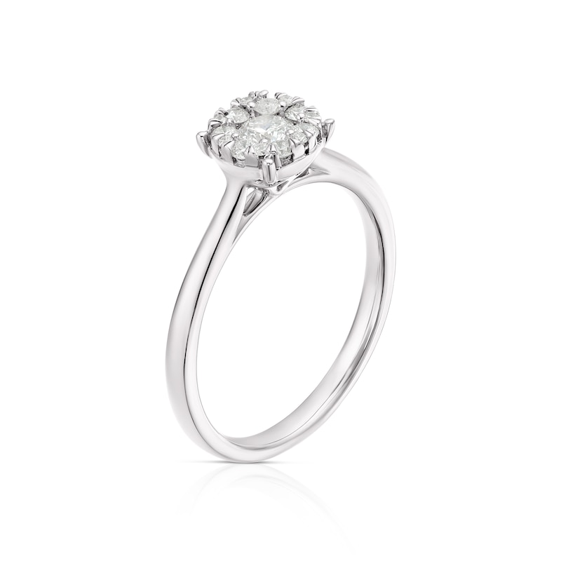 Main Image 2 of 18ct White Gold 0.33ct Diamond Round Halo Cluster Ring
