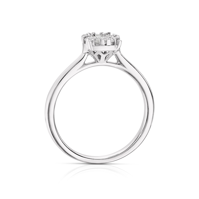Main Image 3 of 18ct White Gold 0.33ct Diamond Round Halo Cluster Ring