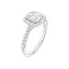 Thumbnail Image 2 of 9ct White Gold 0.50ct Diamond Cushion Shaped Cluster Ring