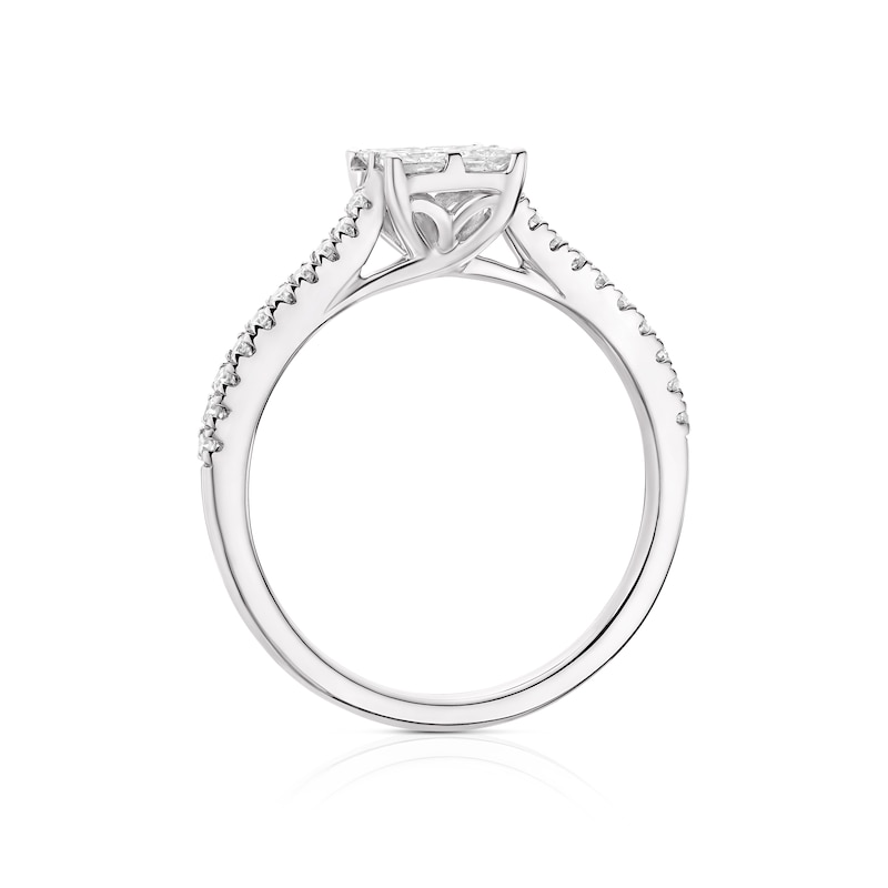 14ct White Gold 0.50ct Diamond Princess Cut Cluster Ring