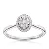 Thumbnail Image 1 of 9ct White Gold 0.25ct Diamond Oval Double Halo Ring