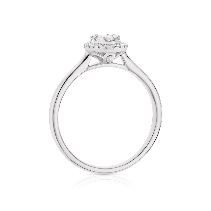 Main Image 3 of 9ct White Gold 0.25ct Diamond Oval Double Halo Ring