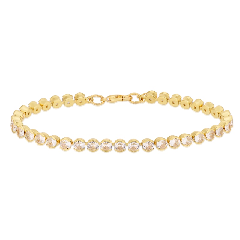 Main Image 1 of Gold Plated Cubic Zirconia Tennis Bracelet