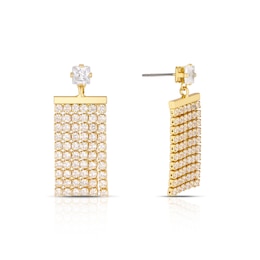 Gold Plated Cubic Zirconia Shimmer Drop Earrings