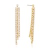 Thumbnail Image 1 of Gold Plated Cubic Zirconia Triple Row Drop Earrings