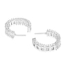 Thumbnail Image 2 of Silver Plated Cubic Zirconia Bar Chunky Hoop Earrings
