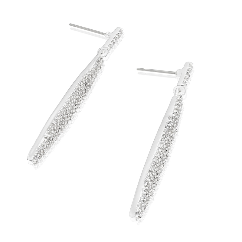 Main Image 2 of Silver Plated Cubic Zirconia Tassle Drop Earrings
