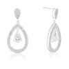Thumbnail Image 1 of Silver Plated Cubic Zirconia Teardrop Halo Drop Earrings