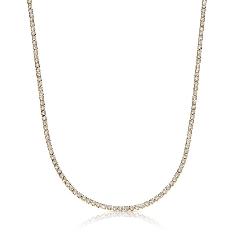 Main Image 1 of Gold Plated Cubic Zirconia 16" Tennis Necklace