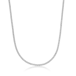 Silver Plated Cubic Zirconia 16" Tennis Necklace