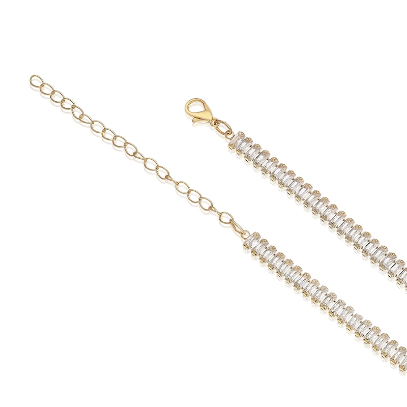 Main Image 3 of Gold Plated Cubic Zirconia 16" Bar Necklace