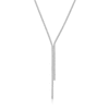 Thumbnail Image 1 of Silver Plated Cubic Zirconia Y Drop Pendant Necklace