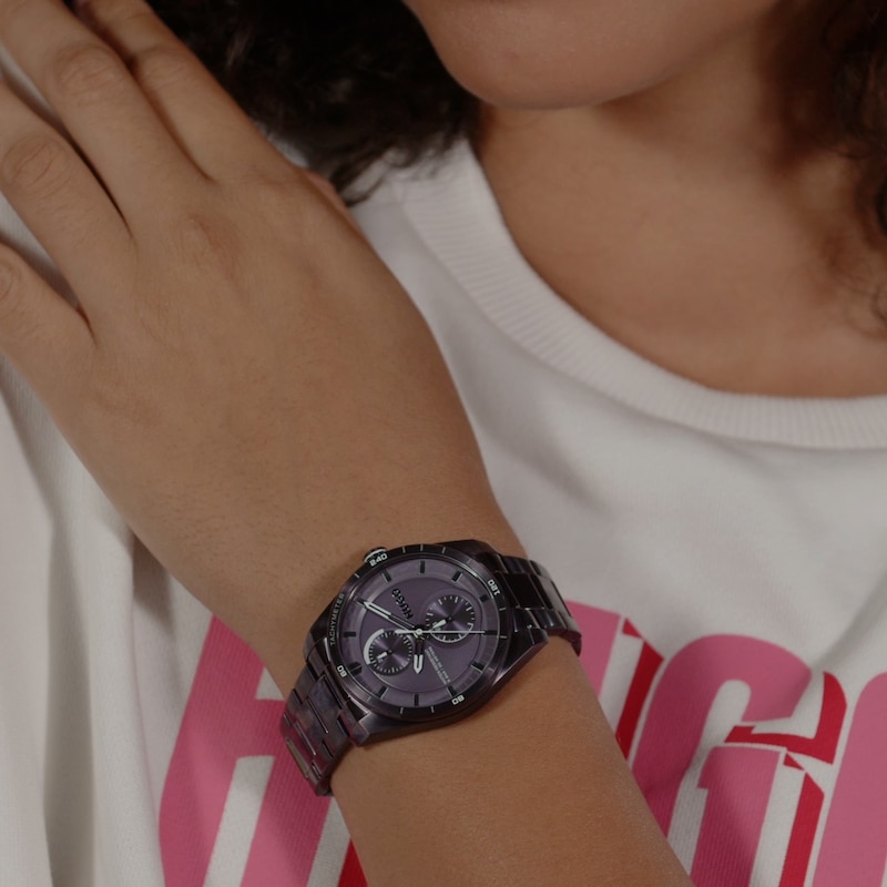 Main Image 4 of HUGO #FAST FOR HER Ladies' Multifunction Purple Tone Bracelet Watch