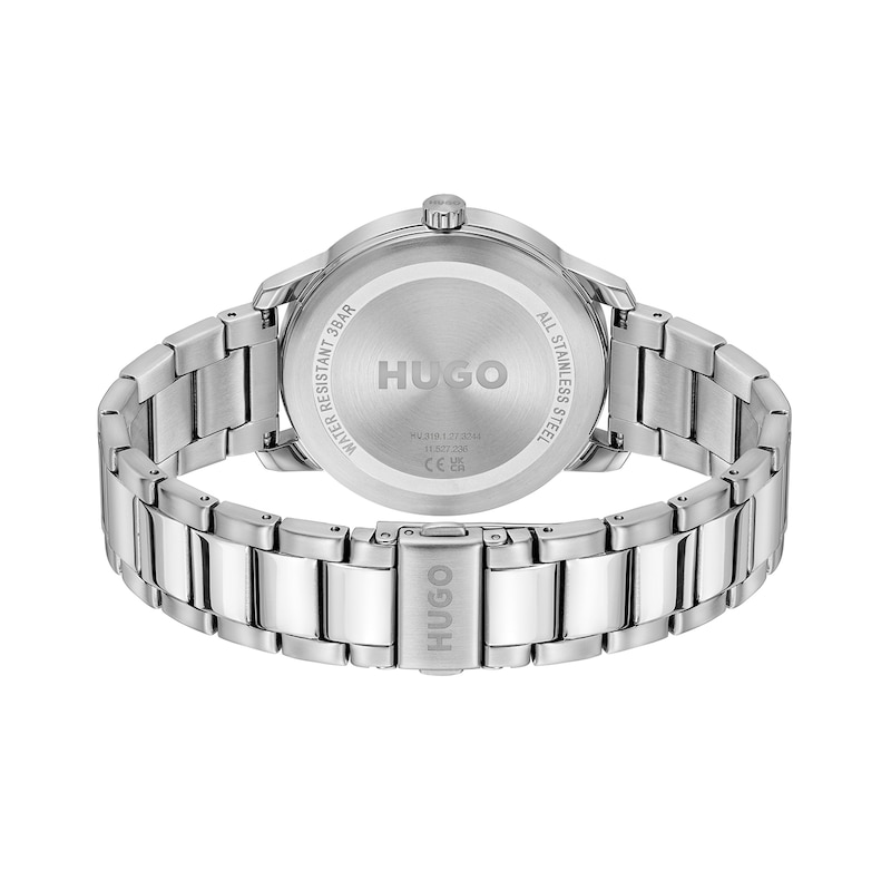Main Image 2 of HUGO #STAMP Men's Black Dial Stainless Steel Bracelet Watch