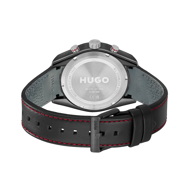 Main Image 2 of HUGO #FAST Men's Multifunction Black Dial Black Leather Strap Watch