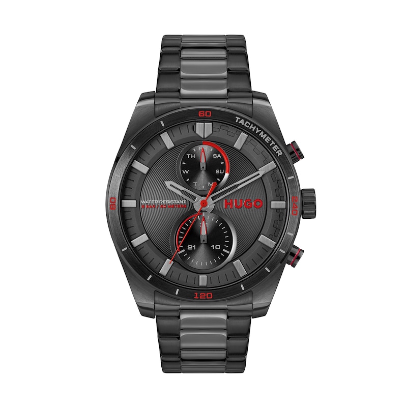 Main Image 1 of HUGO #FAST Multifunction Black Dial Black Tone Bracelet Watch