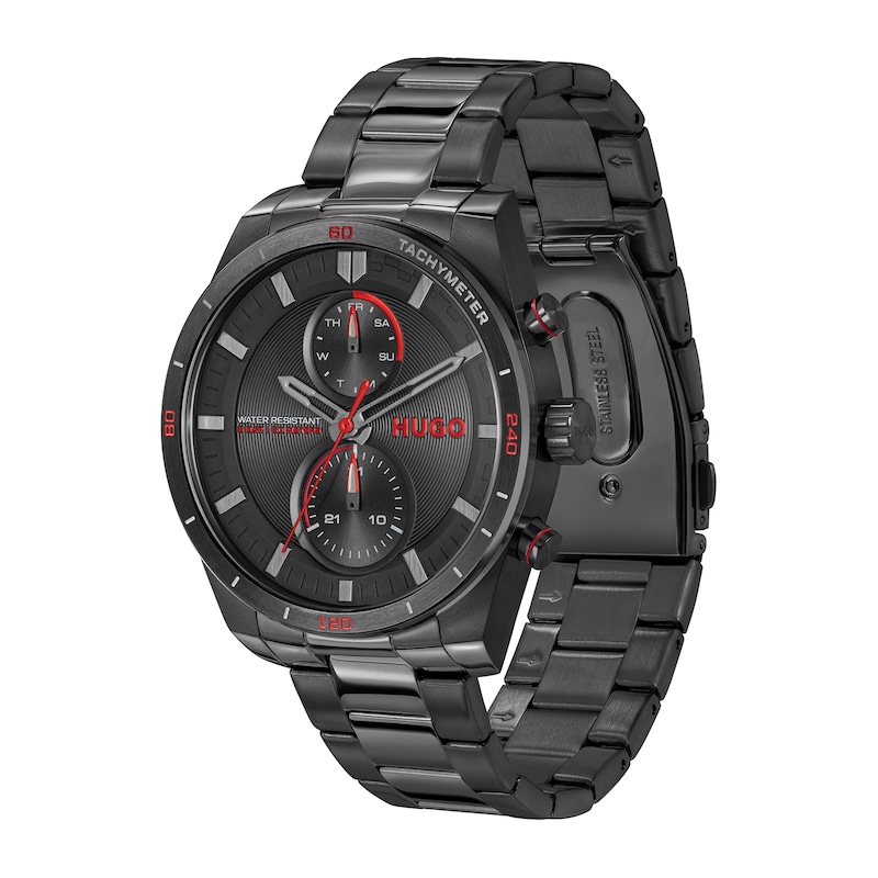 Main Image 2 of HUGO #FAST Multifunction Black Dial Black Tone Bracelet Watch