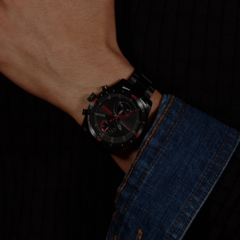 Main Image 4 of HUGO #FAST Multifunction Black Dial Black Tone Bracelet Watch
