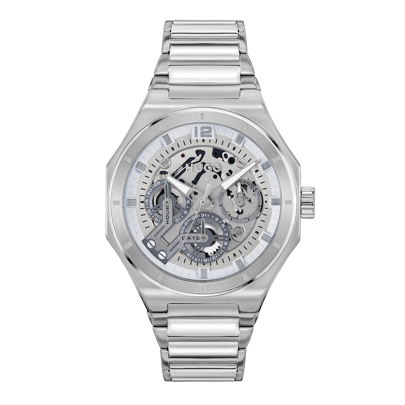 Main Image 1 of HUGO #GRAIL SKELETON Men's Multifunction Stainless Steel Bracelet Watch