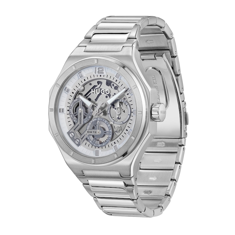 Main Image 3 of HUGO #GRAIL SKELETON Men's Multifunction Stainless Steel Bracelet Watch