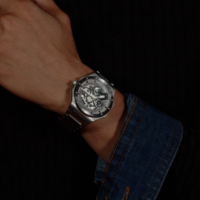 Main Image 4 of HUGO #GRAIL SKELETON Men's Multifunction Stainless Steel Bracelet Watch