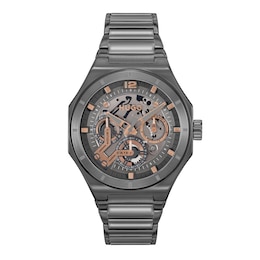 HUGO #GRAIL SKELETON Men's Multifunction Grey Tone Bracelet Watch