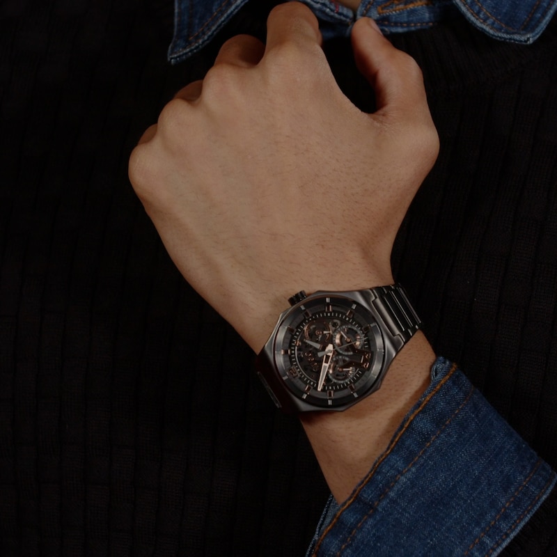 Main Image 4 of HUGO #GRAIL SKELETON Men's Multifunction Grey Tone Bracelet Watch