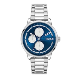 HUGO #STAMP MULTI Men's Blue Dial Stainless Steel Bracelet Watch