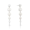 Thumbnail Image 1 of Emmy London Platinum Plated Sterling Silver Pearl Long Graduated Drop Earrings