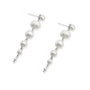 Thumbnail Image 2 of Emmy London Platinum Plated Sterling Silver Pearl Long Graduated Drop Earrings