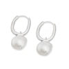 Thumbnail Image 2 of Emmy London Platinum Plated Sterling Silver Baroque Pearl Hoop Earrings