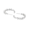 Thumbnail Image 2 of Emmy London Platinum Plated Sterling Silver Round & Baguette Cubic Zirconia Cluster Slim Hoop Earrings