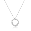 Thumbnail Image 1 of Emmy London Platinum Plated Sterling Silver Baguette & Round Cubic Zirconia Pendant Necklace