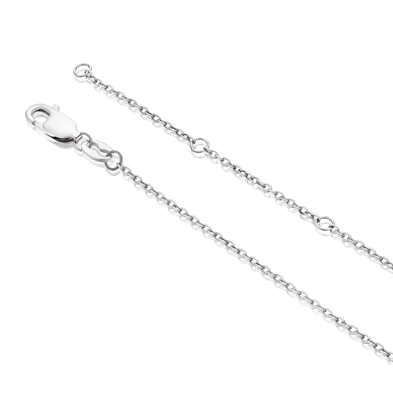 Main Image 3 of Emmy London Platinum Plated Sterling Silver Baguette & Round Cubic Zirconia Pendant Necklace