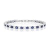 Thumbnail Image 1 of Emmy London Platinum Plated Sterling Silver Blue & Clear Cubic Zirconia Tennis Bracelet