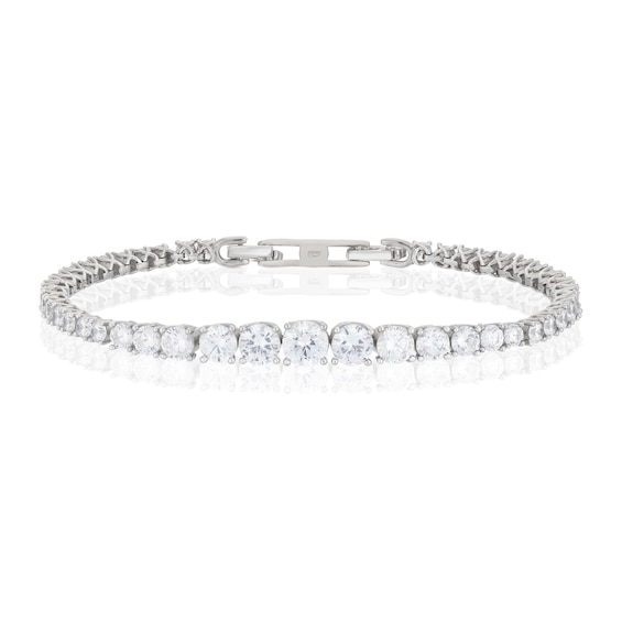 Emmy London Platinum Plated Sterling Silver Round Graduated 