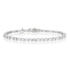Thumbnail Image 1 of Emmy London Platinum Plated Sterling Silver Baguette & Round Cubic Zirconia Tennis Bracelet