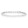 Thumbnail Image 1 of Emmy London Platinum Plated Sterling Silver Round Cubic Zirconia & White Pearls Tennis Bracelet