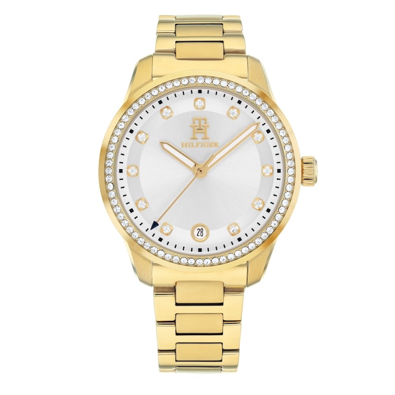 Tommy Hilfiger Women's Crystal Bezel Gold Tone Watch