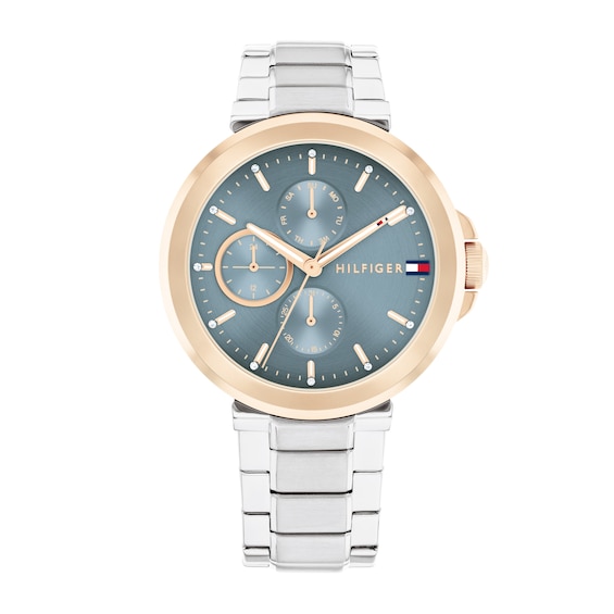 Tommy Hilfiger Women's Blue Dial Carnation Gold Tone Bracelet Watch