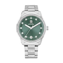 Tommy Hilfiger Ladies' Crystal Bezel Stainless Steel Bracelet Watch
