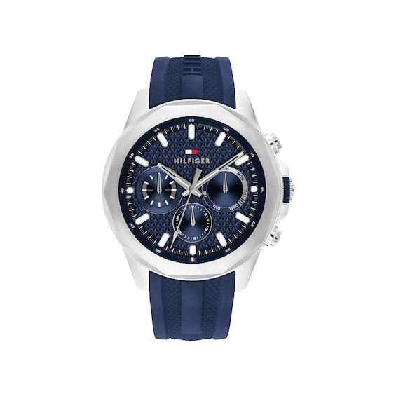 Tommy Hilfiger Men's Blue Tone Silicone Strap Watch