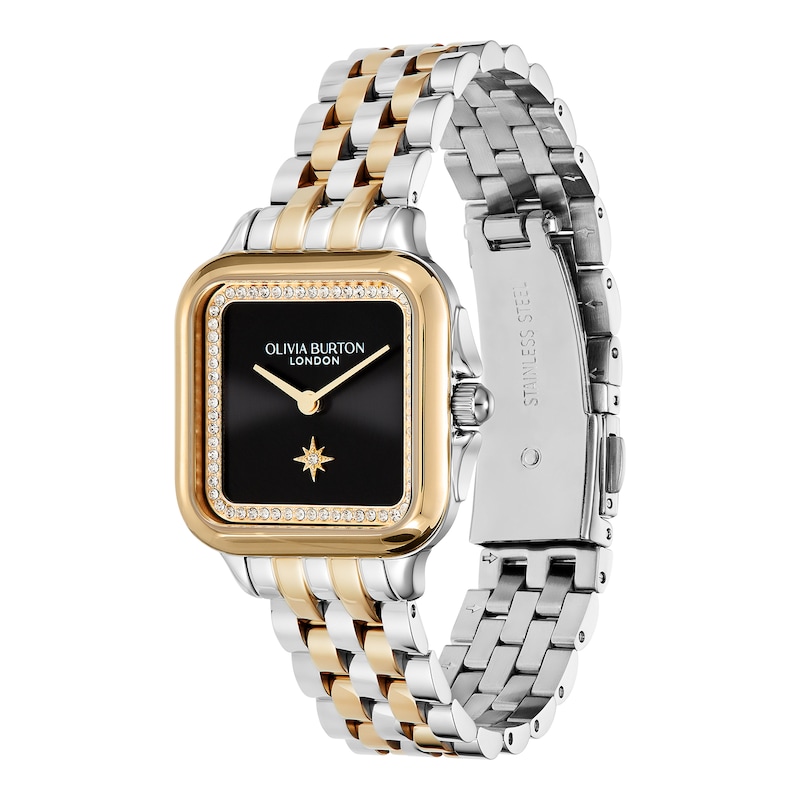 Main Image 2 of Olivia Burton Grosvenor Ladies' Black Dial Two Tone Gold Tone Bracelet Watch